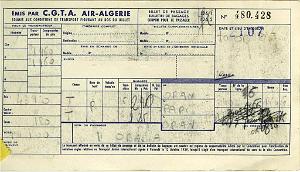 BILLET AIR ALGERIE 1957 02